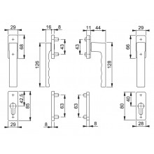 MANILLA MULTIFUNCION DOBLE  1 PLANA    EMBELLECEDORES TOULON 3938011 F9 ANODIZADO INOX HP