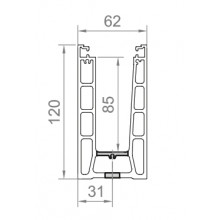 BARANDILLA INFINITY GLASS U A SUELO ANODIZADO PLATA VIDRIO 10 10 EX