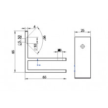 ESTABILIZADOR VIDRIO ANGULO 90 ISE0091AB INOX BRILLO VIDRIO 10 12MM IS