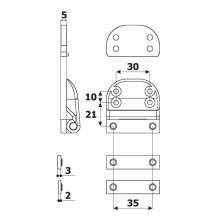 BISAGRA POSTIGO CR003  600  BLANCO DOBLE HOJA MT