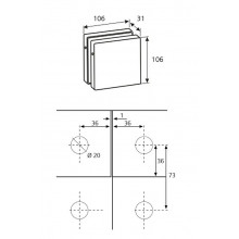 UNION 4 VIDRIOS ELEGANCE PF021 INOX BRILLO GD