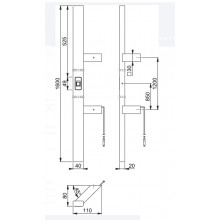 TIRADOR INOX RECTANGULAR 45  CON HUELLA DACTILAR E5724BC 11964443 1600MM HP