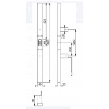 TIRADOR NEGRO RECTANGULAR 90  CON HUELLA DACTILAR E5726BC 11980424 1600MM HP