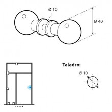 POMO DOBLE REDONDO 18.0002 CRO  5402  CROMO D40MM