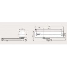 BRAZO CON RETENCION DCL192 BLANCO PARA CIERRAPUERTAS DC340 TS