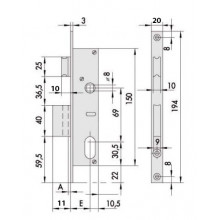 LOCK 44221.15.0 15MM WITH CYLINDER 28X28 08210.02.0