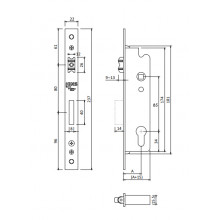 LOCK B 25mm WITH ROLLER AND SLIDING LEVER