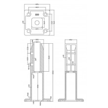 PINZA BARANDILLA SP 220 PSS NEGRA AISI 316 VIDRIO 12 16MM   CALCE HE