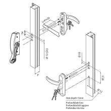 PANIC HANDLE WITH KEY BLACK MR H301