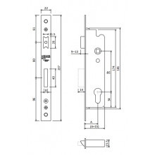 CERRADURA 1 PUNTO PICAPORTE Y PALANCA DESLIZANTE A 25 7791 GN
