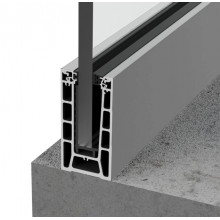BARANDILLA INFINITY GLASS U A SUELO ANODIZADO PLATA VIDRIO 8 8 EX
