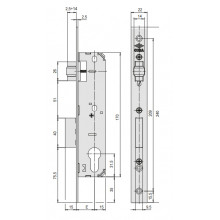 LOCK 1.44870.35.0 WITH ROLLER AND SLIDING LEVER WITHOUT STRIKE