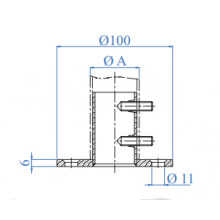 BASE POSTE E0213316 43 INOX SATINADO AISI 316 TUBO 43MM IN