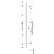 THREE POINTS LOCK 7715 30 WITH DEAD BOLT  REVERSIBLE AND ADJUSTABLE LATCH AND DOUBLE ROTATING PINS