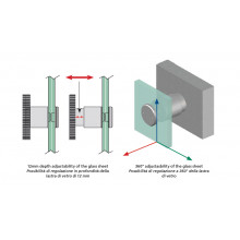 BOTON REGULABLE D50x40 50MM A350 INOX SATINADO AISI 316 VIDRIO 8 21 52MM HE