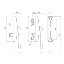 OPERATING HANDLE 11350  6303  WHITE CE 4 LEAVES SILUETE
