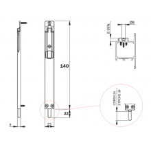 PASADOR 2  HOJA 4020 4504.8 NEGRO 140 MM SIN MARCO INFERIOR MS