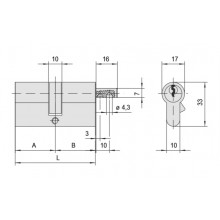 CILINDRO 4030 NORMAL NIQUELADO 413.3040.10.00M   POMO MD