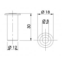 CERRADERO ANTIPOLVO 4234 CON MUELLE PARA PUERTAS 8MM MS