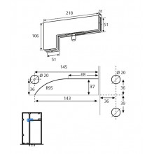 PUNTO DE GIRO FIJO SUPERIOR Y LATERAL ELEGANCE PF004 INOX BRILLO GD