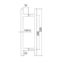 TIRADOR DOBLE CUADRADO 22.0400 IBR  T458AB  INOX BRILLO 330MM IS