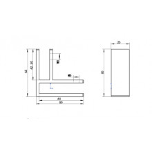 ESTABILIZADOR VIDRIO ANGULO 90 SH 8081 10 12 PSS  ISE0091AB  INOX BRILLO AISI 316 VIDRIO 10 12MM FO
