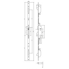THREE POINTS LOCK FTPU 35 MM WITH LATCH AND SLIDING LEVER