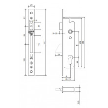 LOCK 7797 WITH 35MM ENTRANCE WITH DEAD BOLT AND ADJUSTABLE LATCH