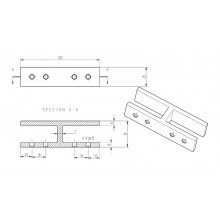 ESTABILIZADOR VIDRIO ANGULO 180 SH 8082 16 20 SSS  ISE0094AM  INOX SATINADO AISI 316 VIDRIO 16 20MM FO