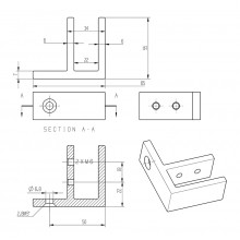 ESTABILIZADOR VIDRIO PARED SH 8080 16 20 SSS  ISE0093AM  INOX SATINADO AISI 316 VIDRIO 16 20MM FO