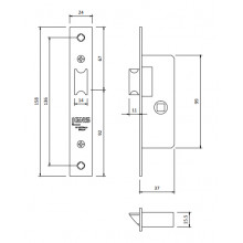 CERRADURA 1 PUNTO SOLO PICAPORTE 9794X25 GN