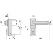 MANILLA CON LLAVE ANTIPANICO ALPHA 07A78.38 NEGRA CS