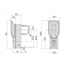 TIRADOR CON LLAVE ANTIPANICO ALPHA 07A78.35 NEGRO CS