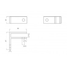 ESTABILIZADOR VIDRIO PARED SH 8080 10 12 SSS  ISE0090AM  INOX SATINADO AISI 316 VIDRIO 10 12MM FO