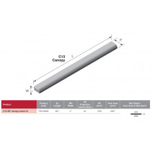 REJILLA ESTRECHA PLASTICO TRIMVENT C13  TS2132040 392  BLANCO 267mm TI