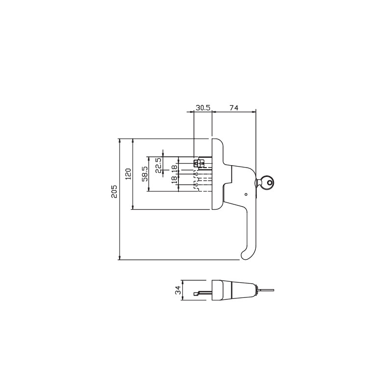 CREMONA OSCILO CON LLAVE EURO KEY 01092500 NEGRA GS - detalle 2