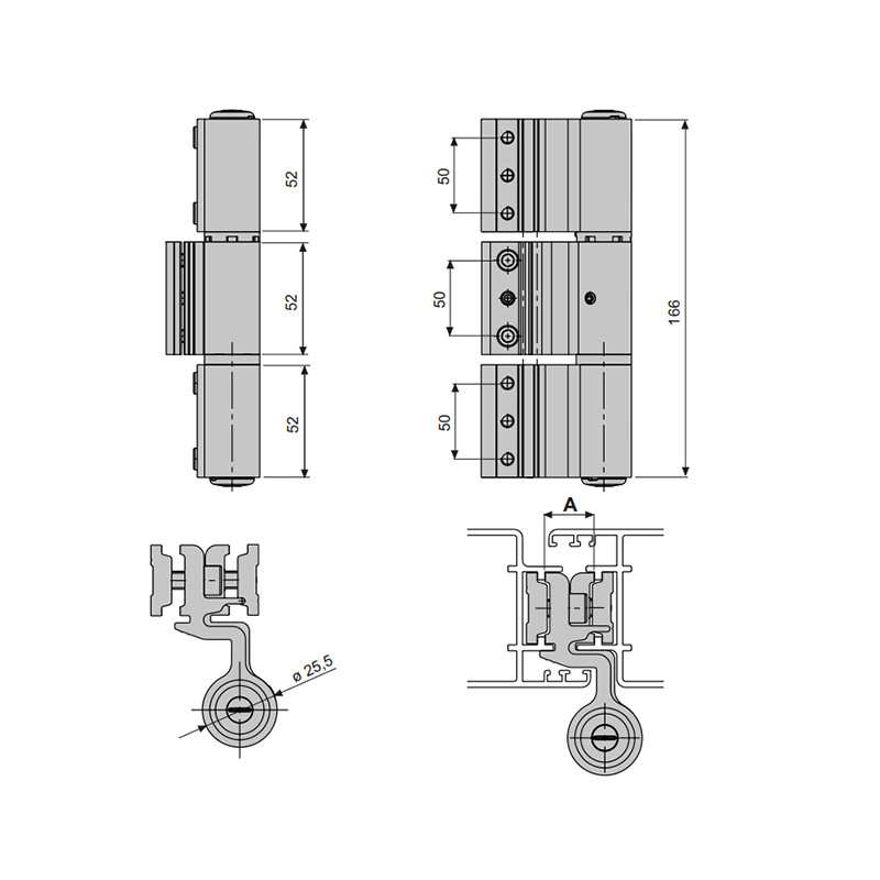 Bisagra TRIPLE VELOX TOP 5521 58 BLANCA FP, detalle 2