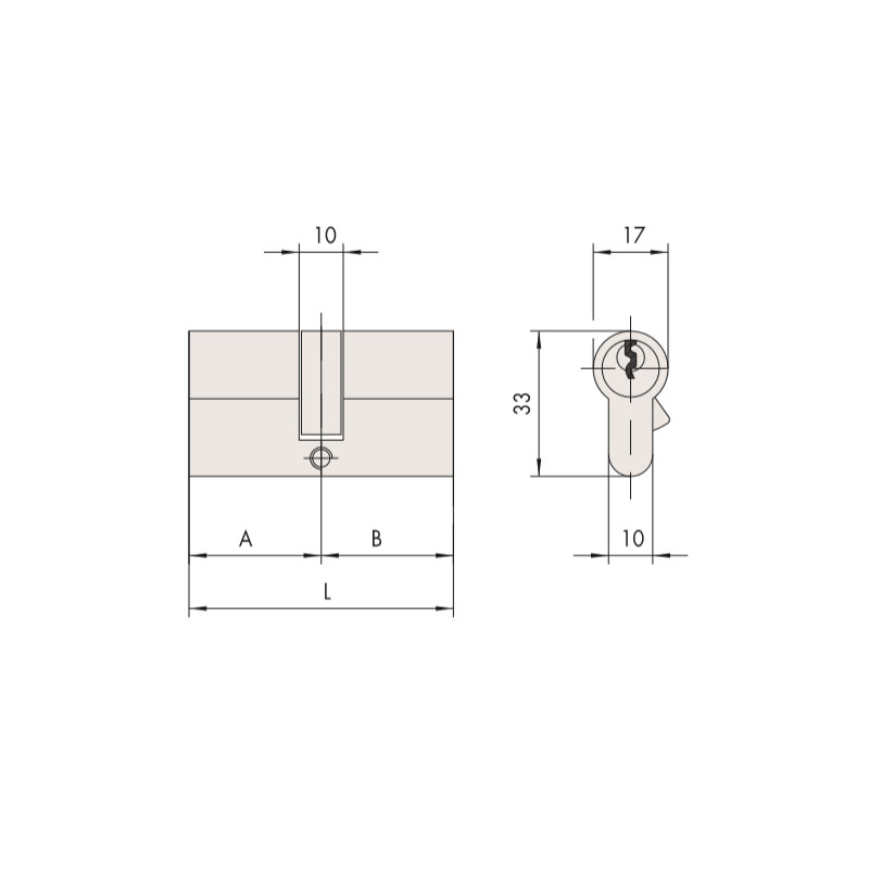 CILINDRO 3545 SEGURIDAD NIQUELADO ASIX 1.0E300.19.0.1200.C5 CS, detalle 2