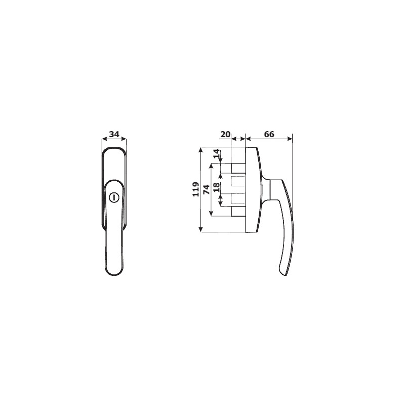 Cremona AP. INT. CON LLAVE IGUAL SILHOUETTE 380VC NEGRA MT, detalle 2