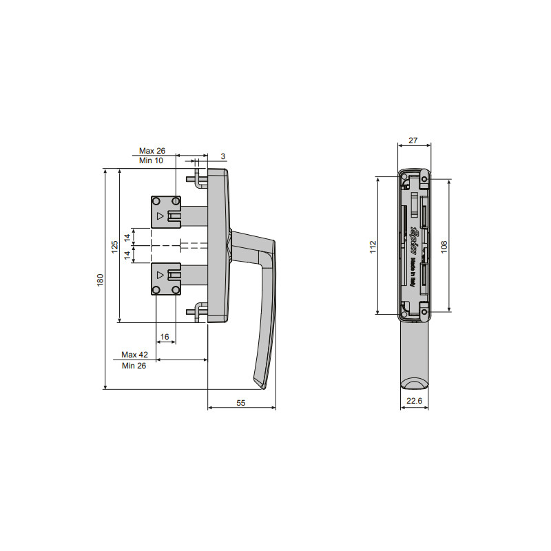 Cremona AP. EXT. GAIA 1800A MV INOX FP, detalle 2