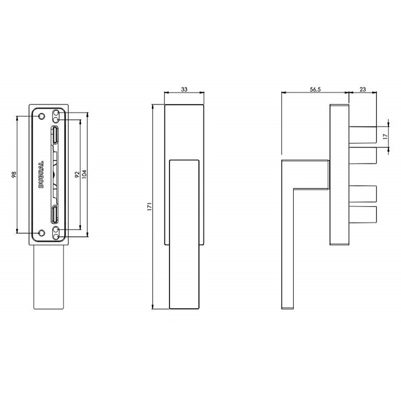 CREMONA AP. INT. HOGER R D1901.PI ANODIZADO INOX DERECHA DB - detalle 2