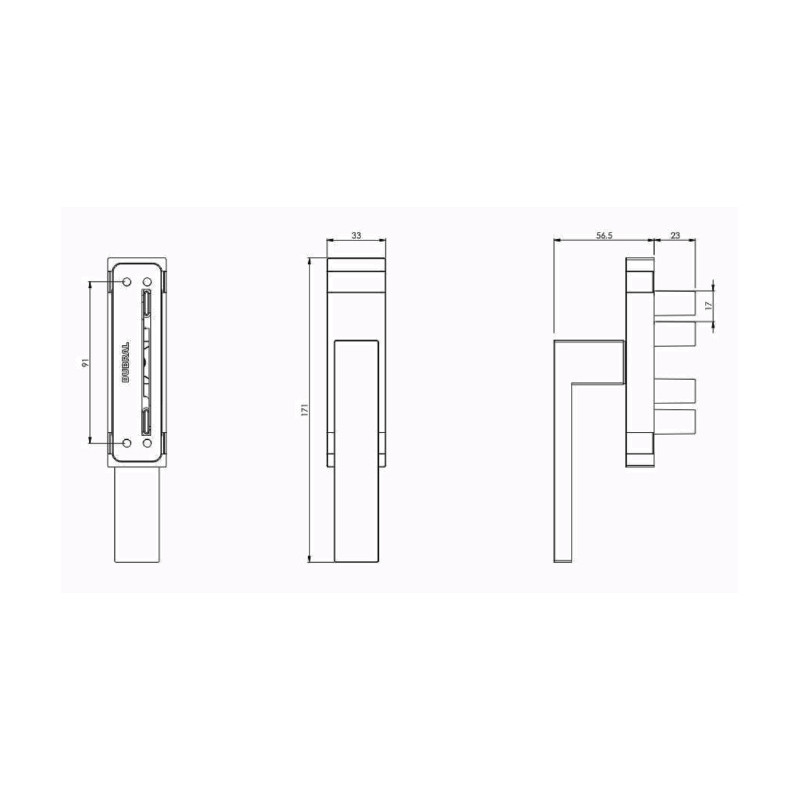 CREMONA AP. EXT. HOGER R D1903.PI ANODIZADO INOX DERECHA DB - detalle 2