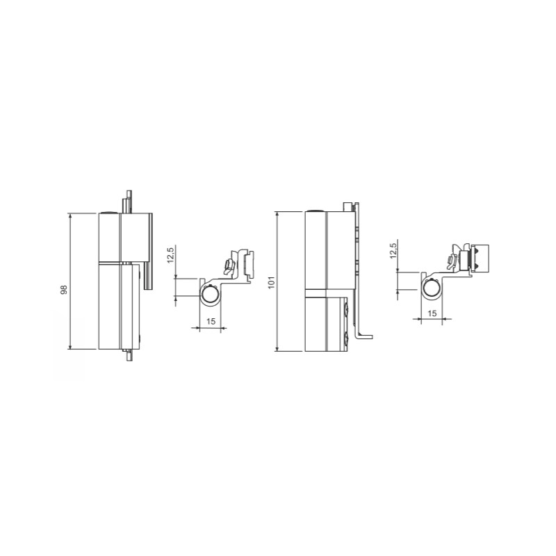 JGO BISAGRAS HOGER BLANDA GALICUBE D0126.PI 1404AI ANODIZADO INOX 2 HOJA REGULABLE 130KG DB - detalle 2
