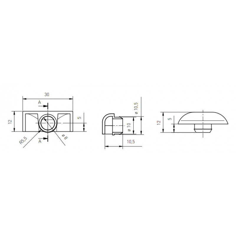 TAPON DESAG E 303.8003.01.00 MARRON CLARO DIAMETRO 10MM - detalle 2