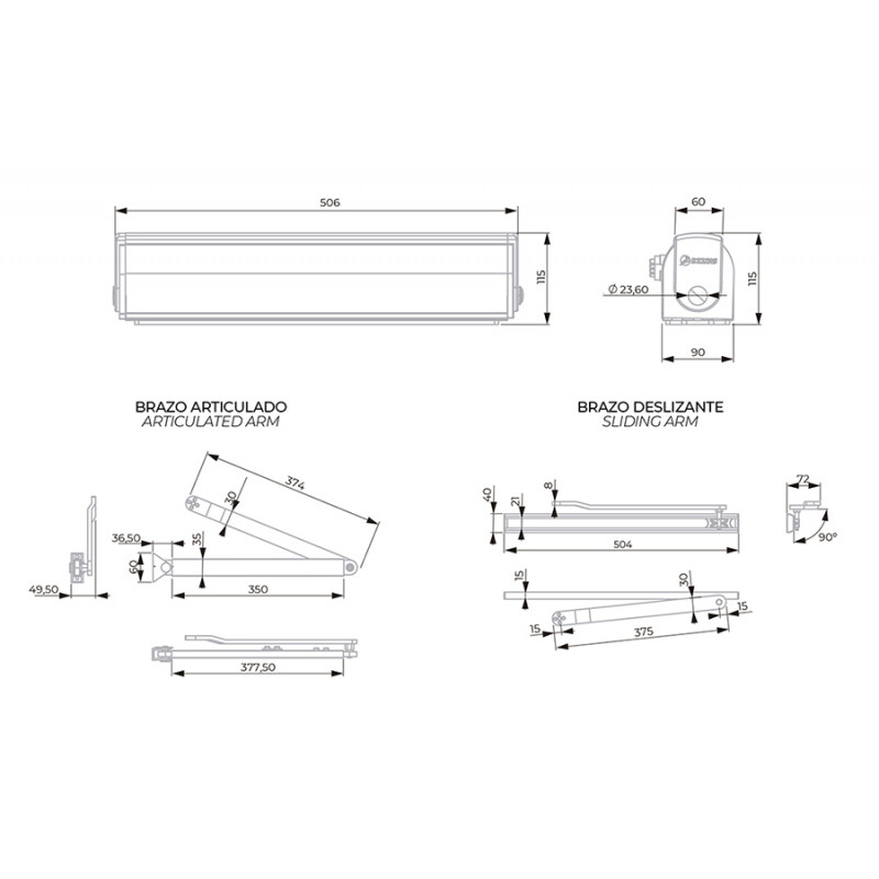 D.O. ACCSIE CONTROL DE PUERTA AUTOMATICO SIMPLE 22300 120KG DR, detalle 2