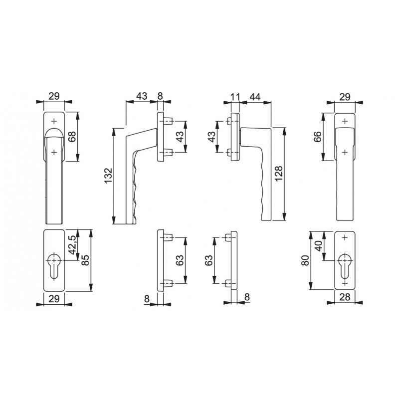 Manilla multifunción doble embellecedores Toulon 11669159 F9 anodizado inox HP, detalle 2
