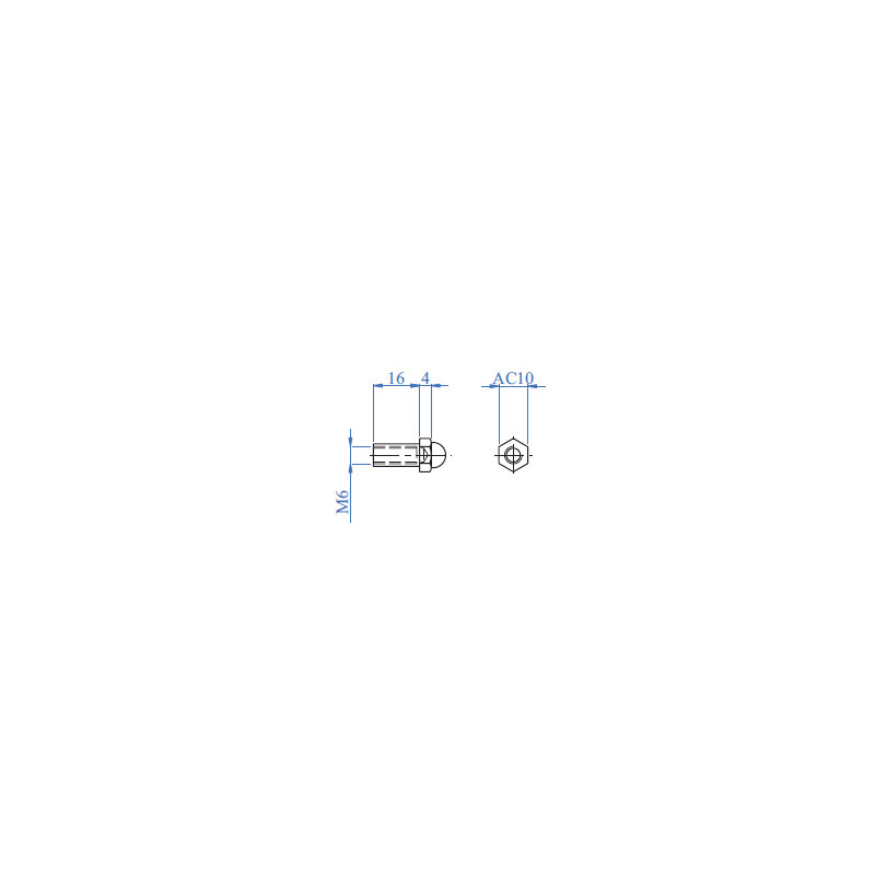 TUERCA CIEGA ED06 DERECHA PARA TENSOR IN - detalle 2