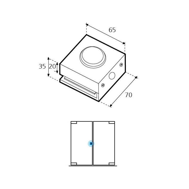 CERRADERO GD05.1 CENTRAL VIDRIO A VIDRIO INOX BRILLO GD - detalle 2