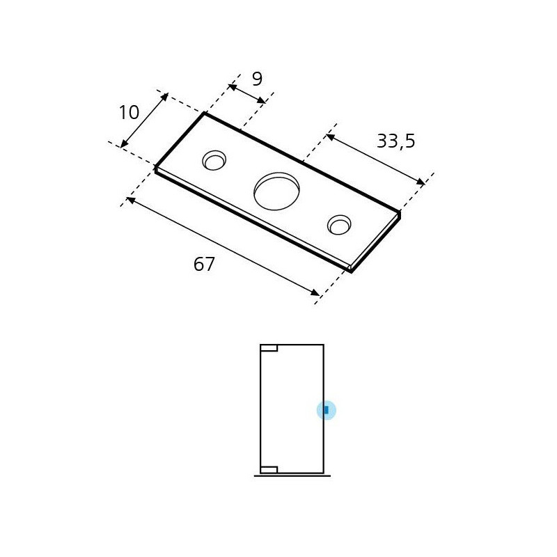 CERRADERO GD05.2 CENTRAL VIDRIO A PARED INOX BRILLO GD - detalle 2