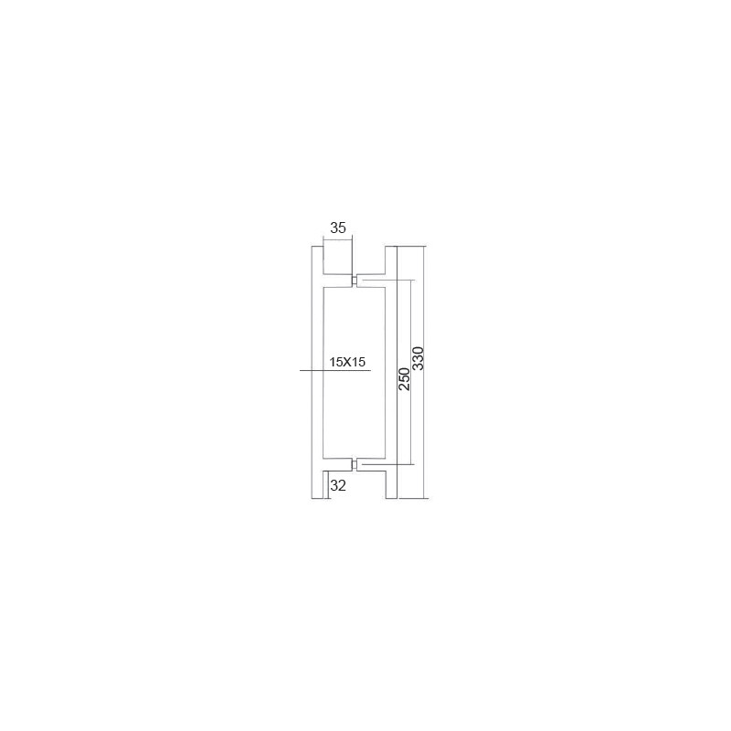 TIRADOR DOBLE CUADRADO 22.0400 IBR T458AB INOX BRILLO 330MM IS - detalle 2